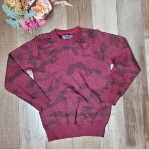 Faze 1 Burgundy Camo Long Sleeve Sweater Boys Size 10/12 Medium